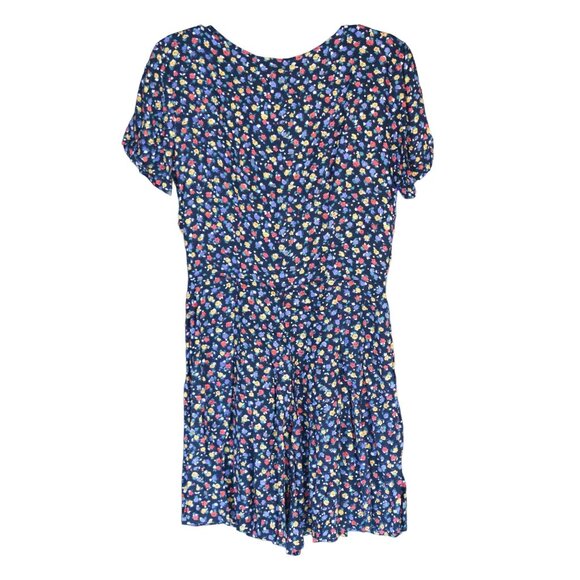 Vintage 90's Studio Wear Blue Floral Romper M - Picture 2 of 6